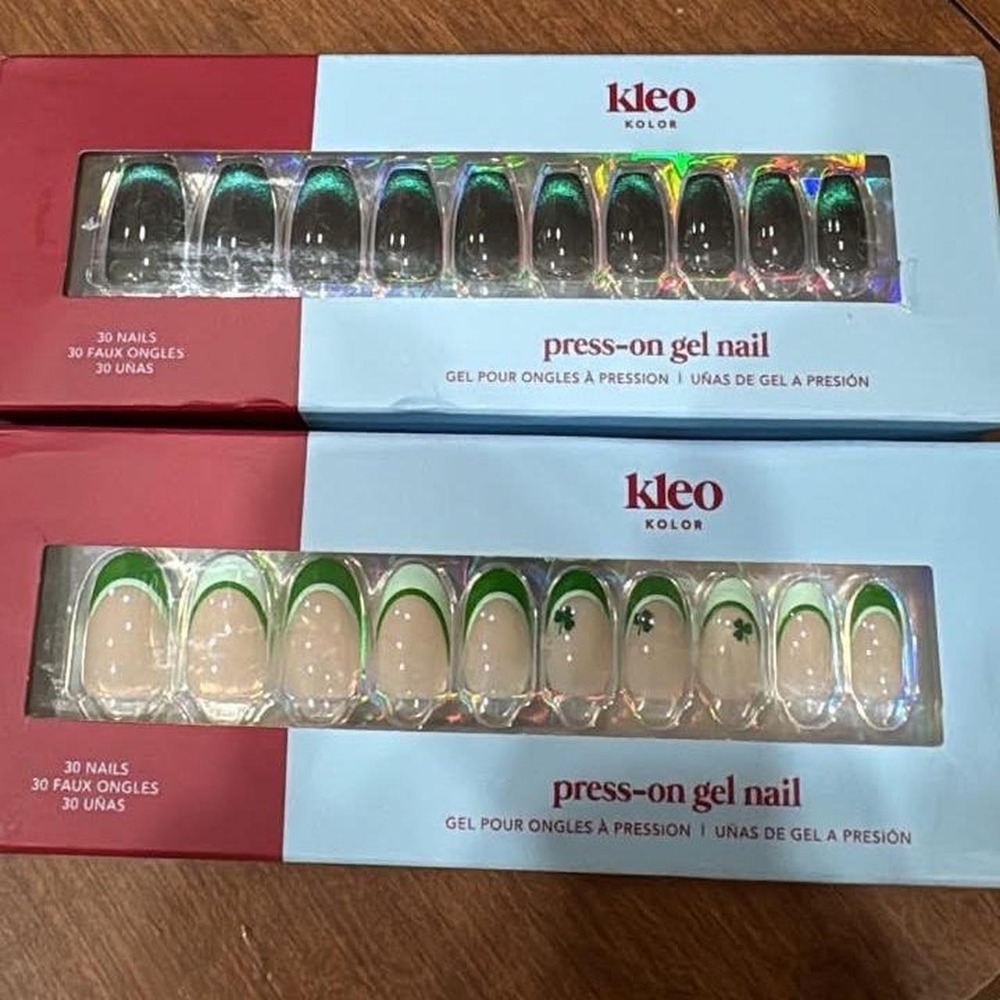 KLEO NAILS!! Stay 2-3 weeks. They sell for 20 new each I'm selling for 12 a set